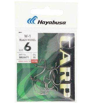 Крючки карповые Hayabusa W1 Black Nickel N&deg; 6 1631775181 фото